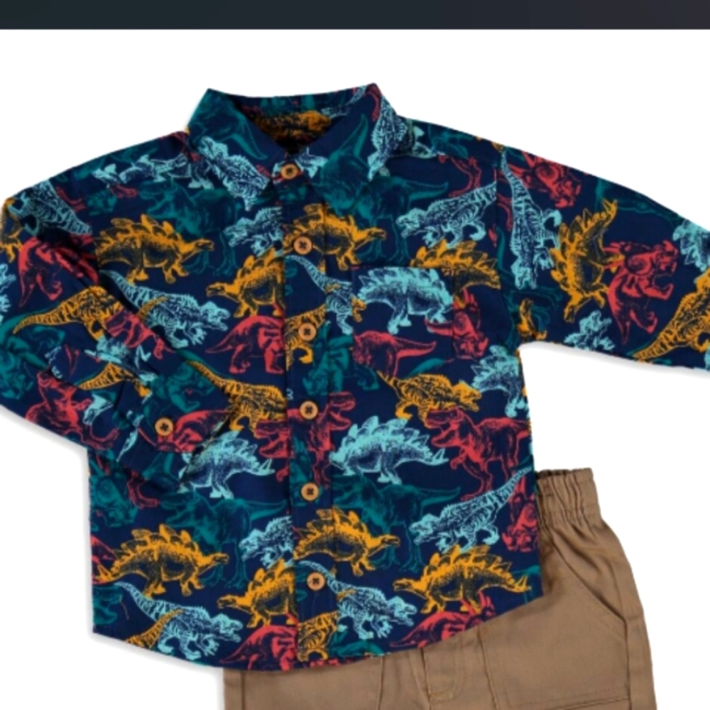 Mick Mack Dinosaur Button Up Shirt